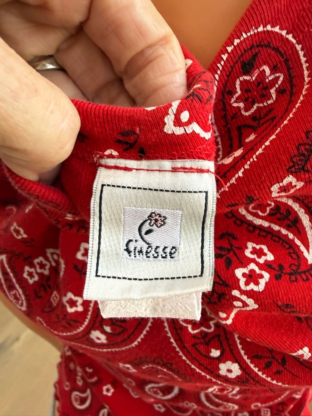 Finesse Red Paisley Bandana Collared Tank - Picture 5 of 6